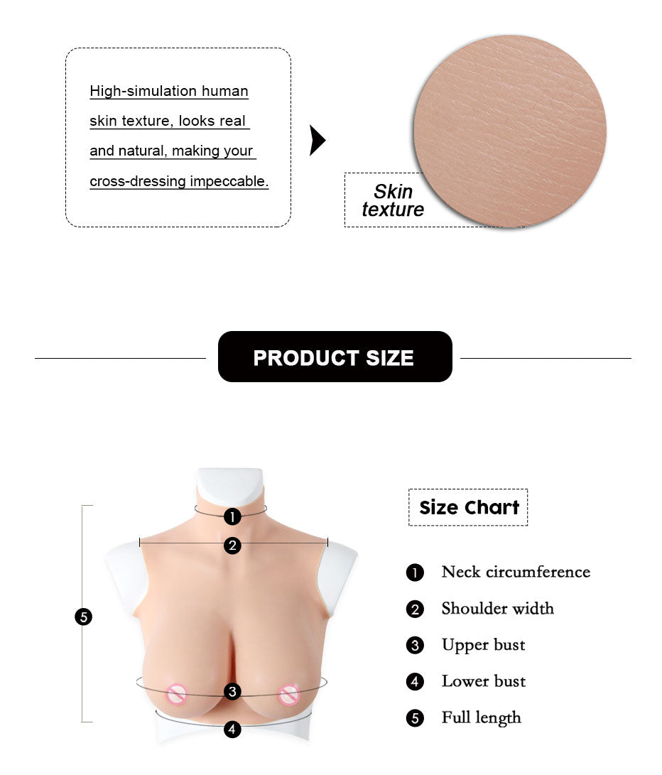 breast plate fake boobs B/C/D/E/F/G/H/S Cup