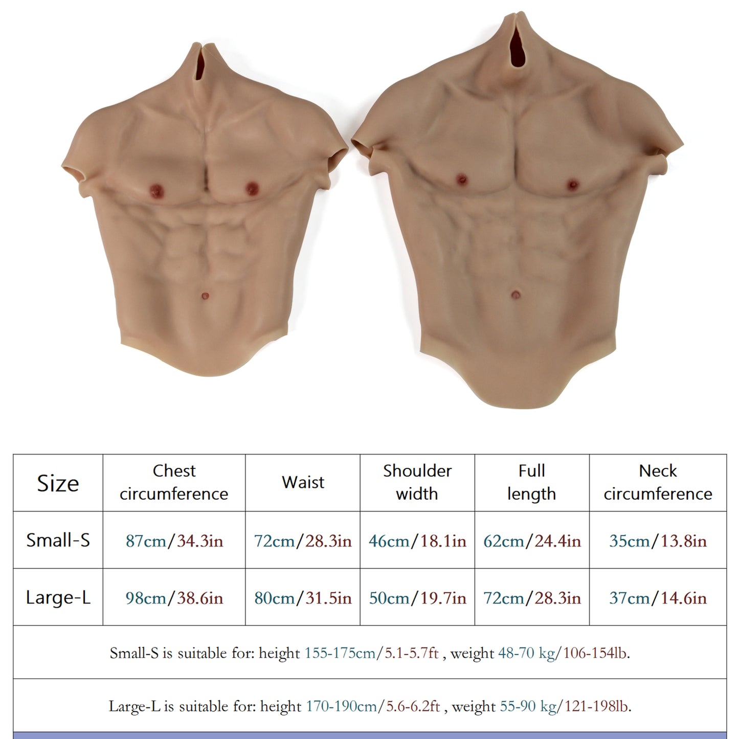 Silicone Fake Muscle Chest