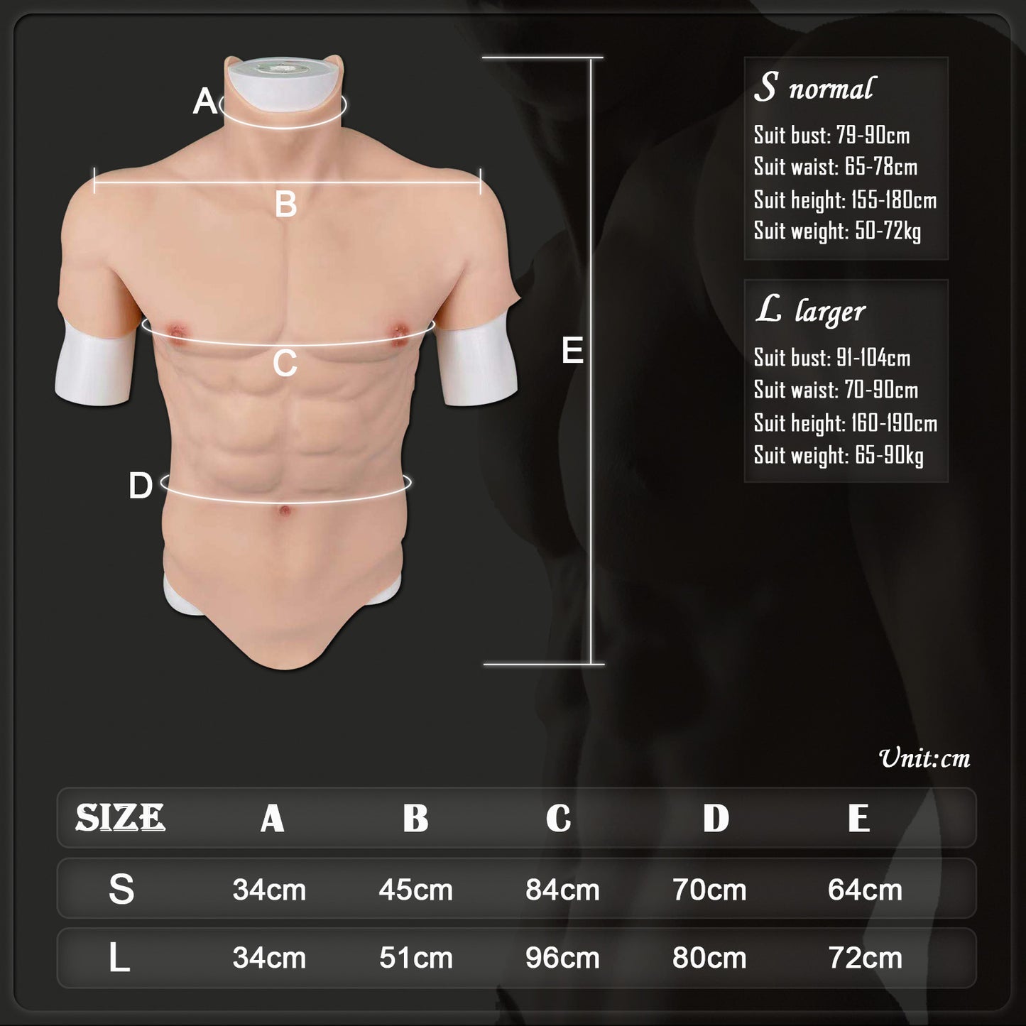 Silicone Fake Muscle Chest