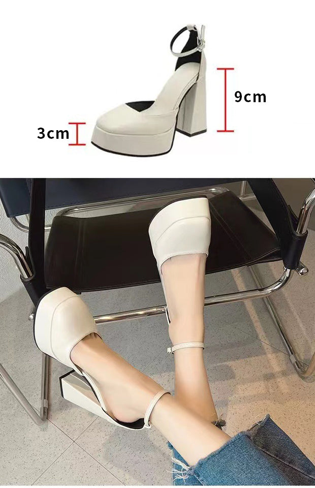 9cm Mary Jane ballet heels shoes