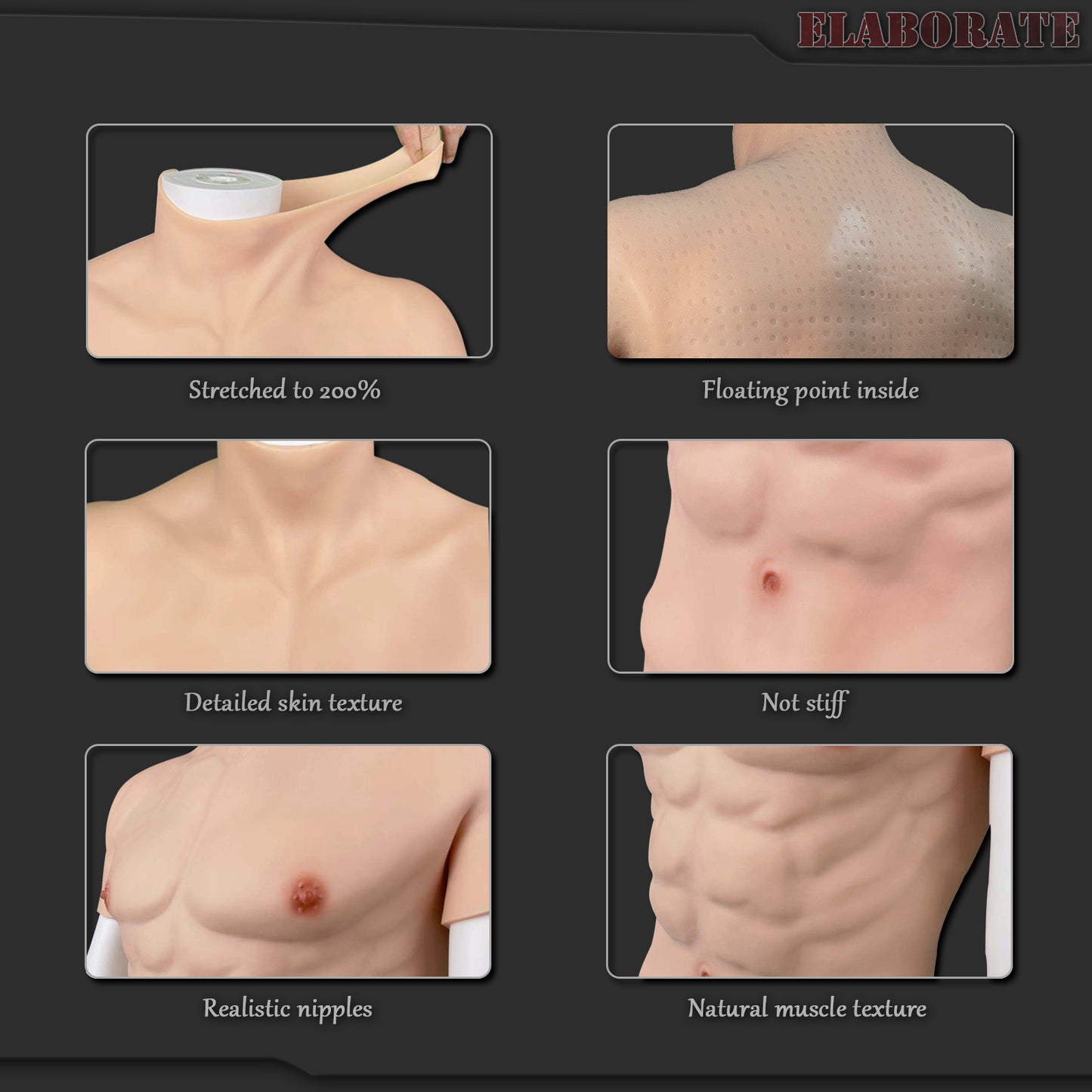 Silicone Fake Muscle Chest