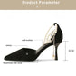 Black 8cm high heels pearl buckle strap shoes