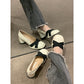 Vintage round block heels women’s shoes