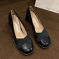 Vintage round block heels women’s shoes